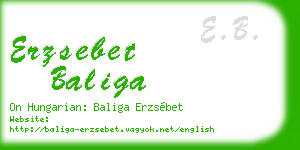 erzsebet baliga business card